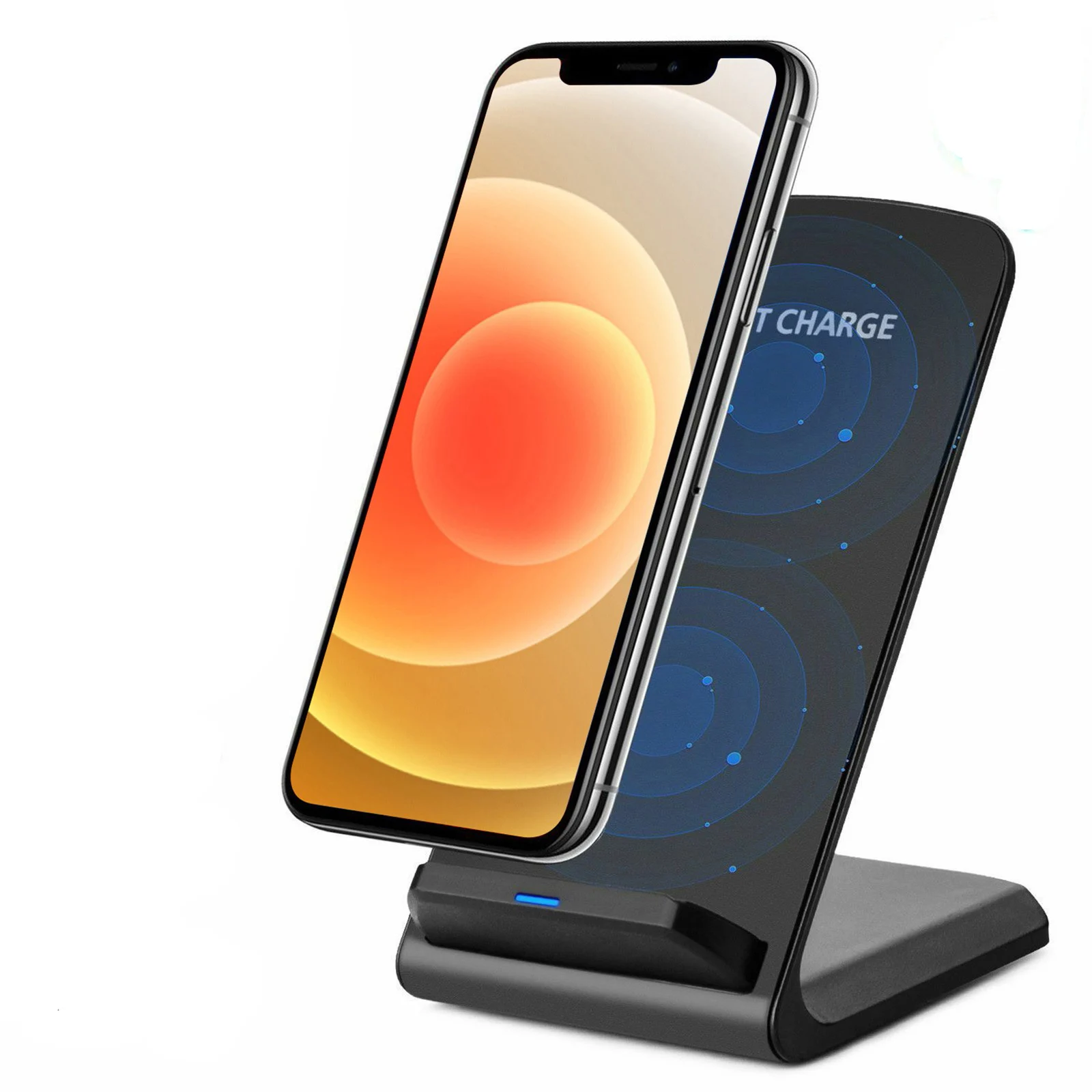 

Qi Wireless Charging Station for iPhone 11 Pro X XS 8 XR Samsung S9 S10 S8 S10E Fast Phone Charger Wireless Charger Stand, White, black