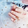 Fasion French Warm Color Full Cover Acrylic False Nail Tips