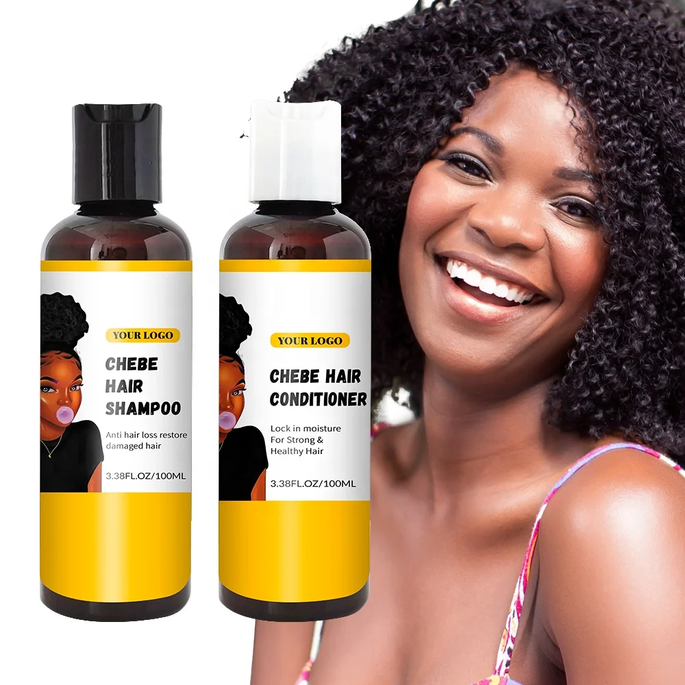 

Hot sale Custom logo Nourishes scalp anti-hair breakage helps Hair Care Oil Chebe Hair Growth Shampoo Chebe Conditioner Set