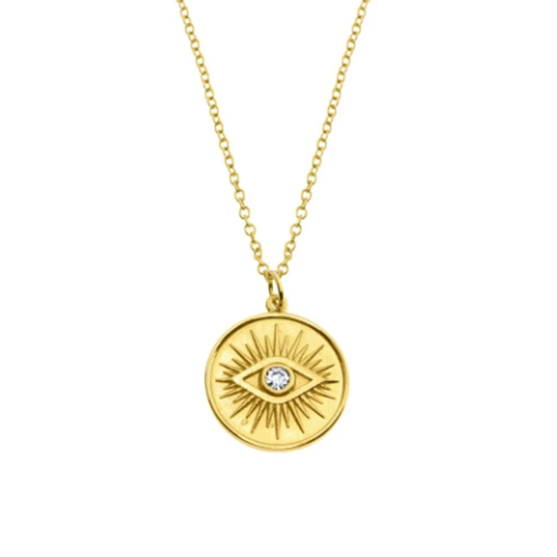 

s925 sterling silver fashion ins style eye evil diamond necklace jewelry