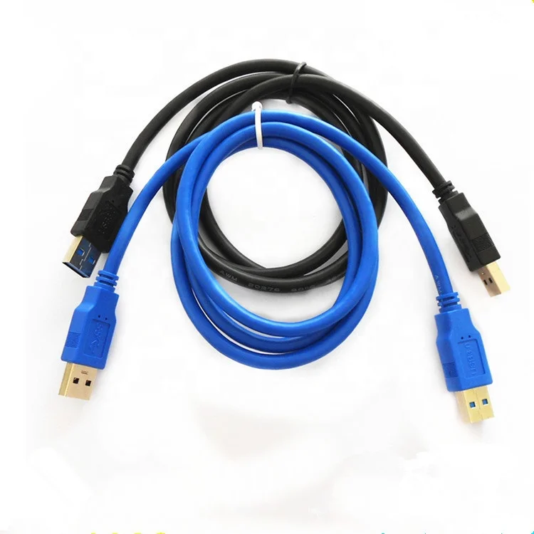 

1M High Speed USB 3.0 AM-AM USB3.0 Male to Male Data Cable OD5.5 Black/Blue With shielding function