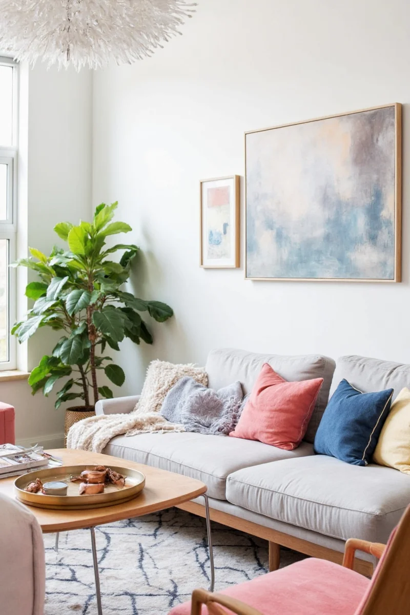 Sofa with stain-resistant fabric