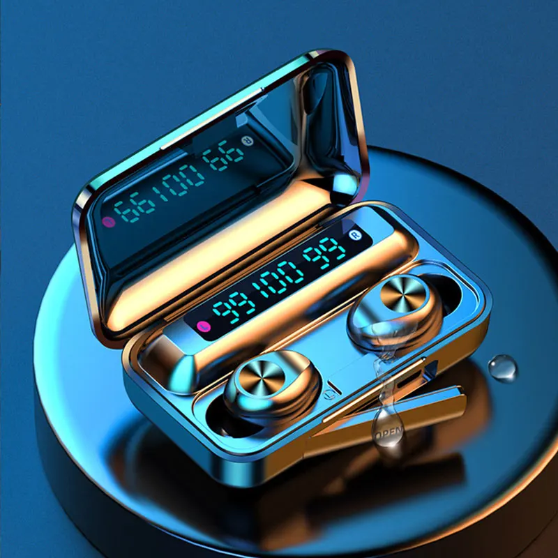 

2000mAh Power Bank Touch Control Earphones F9-10 Wireless TWS Earbuds With 3 LED LCD Digital Display Headphone