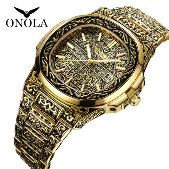 

ONOLA Men's Watch Top Luxury Brand Waterproof Retro Men's Watch Chronograph Quartz Military Steel Band Relogio Masculino, 11 colors