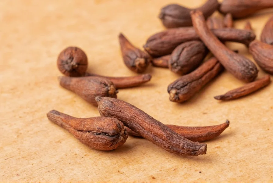 Clove tea preparation with whole cloves and teacup