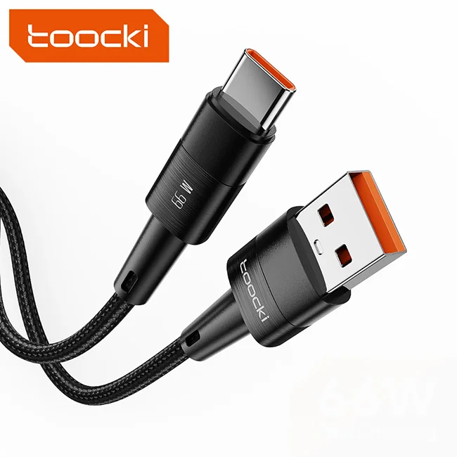 

Toocki Wholesale Type C Fast Charging Cable 6A 66W Fully Compatible USB A to Type C phone Data Cable