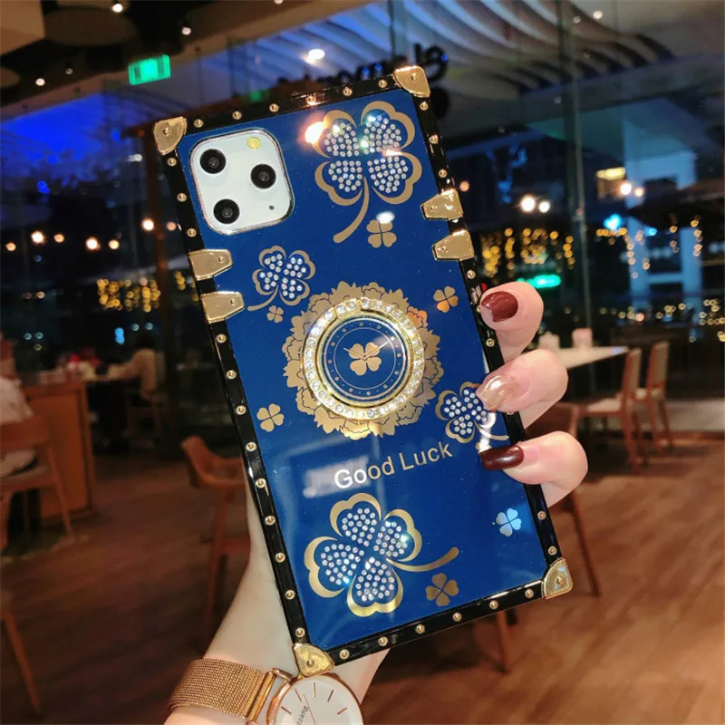 

lucky four-leaf clover square case For SAMSUNG A11 A12 A32 A42 A52 A21S A02S A51 A71 S21 S30 PLUS Ultra A81 A91 A10S NOTE10 LITE, As the following photos