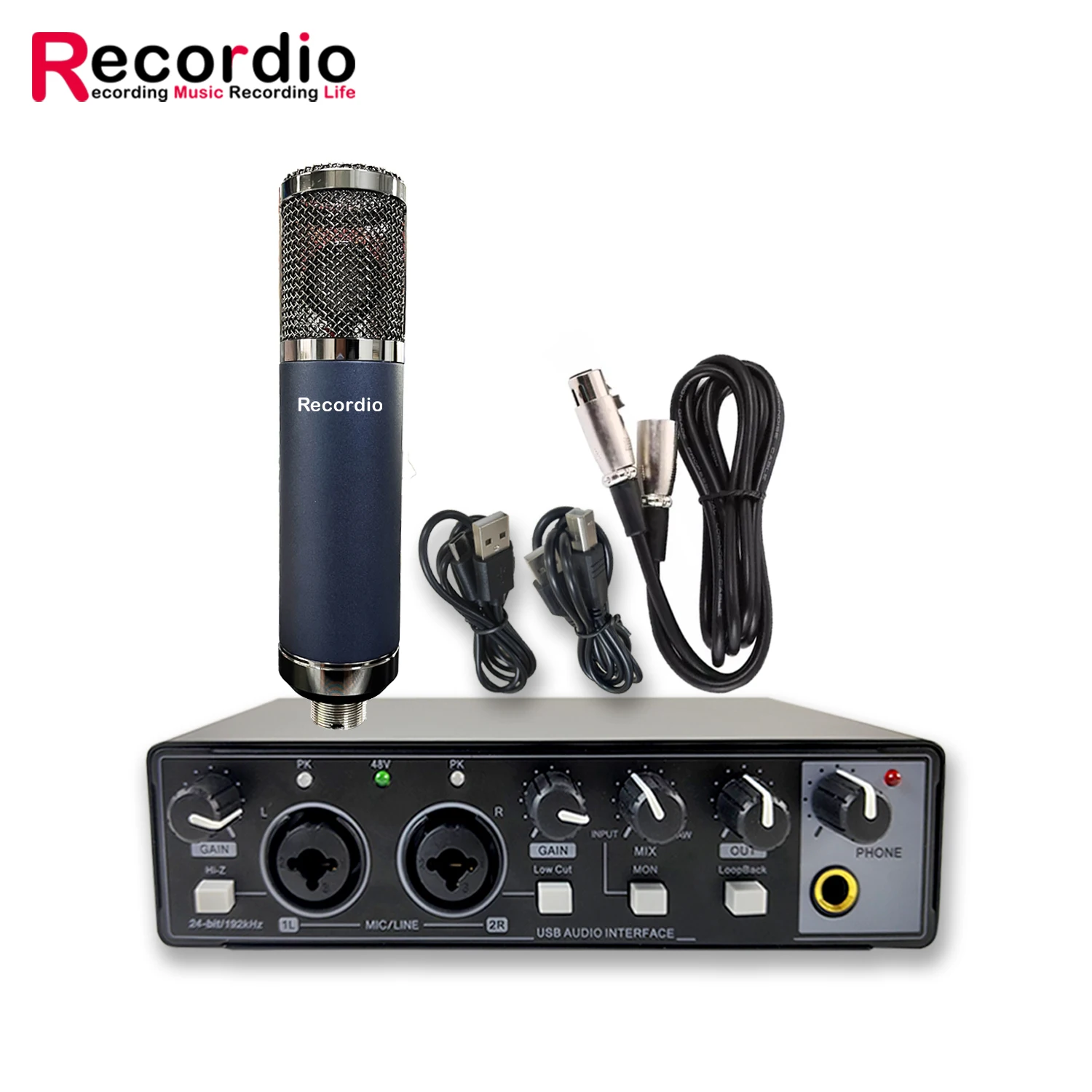 

GAX-MD22F Enping Professional Audio 2 In 2 Out USB Audio Interface Recording Sound Card with Large Diaphragm Recording Mic