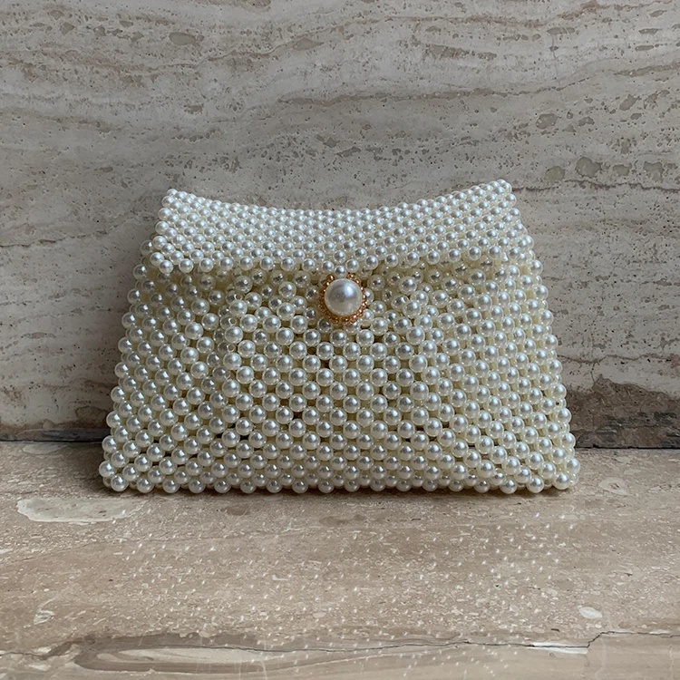 

Hand-woven Acrylic Pearl One-shoulder crossbody bag Mobile Phone Beaded Evening Bag
