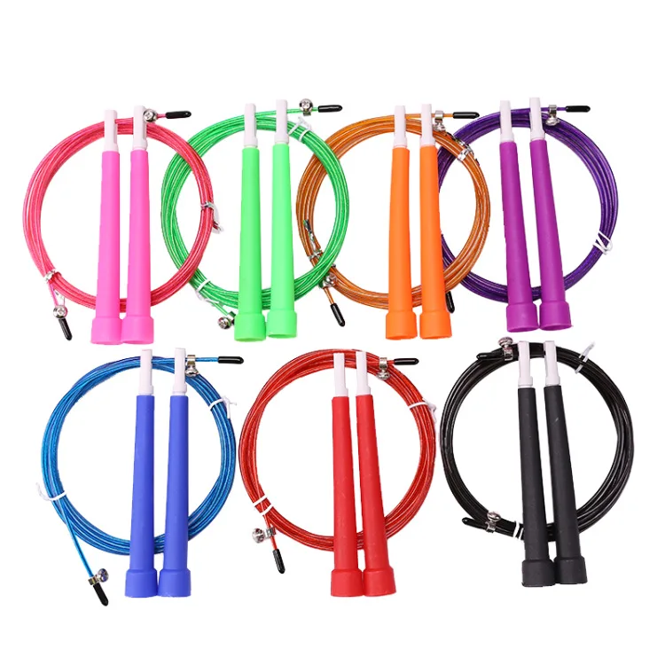 

3m Tangle Free Jump Skipping Ropes Speed Training Cable Steel Adjustable ABS Handle Jump Rope, Pink,green,yellow,orange,purple,blue,red,black or customized