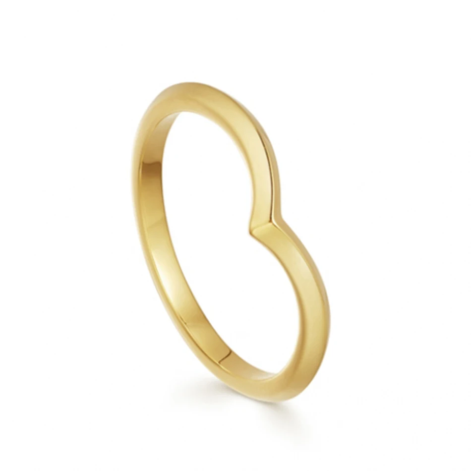 

Fashion Jewelry Band Ring 925 Sterling Silver 14k Gold Plated Simple Ring