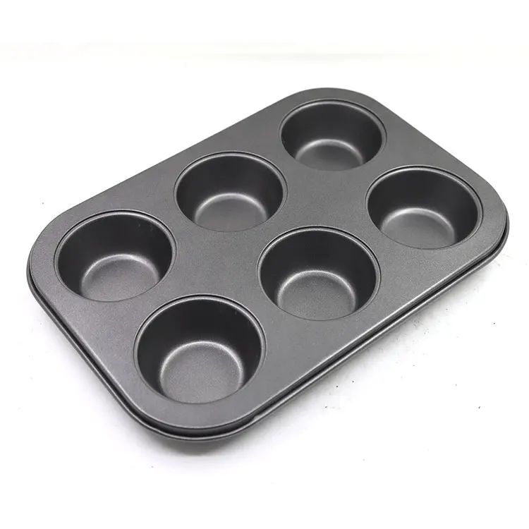 

Non-Stick Custom Black Bakeware 6 8 12 Cup Muffin Pan Square Christmas Cupcake Baking Tray, Black/gray