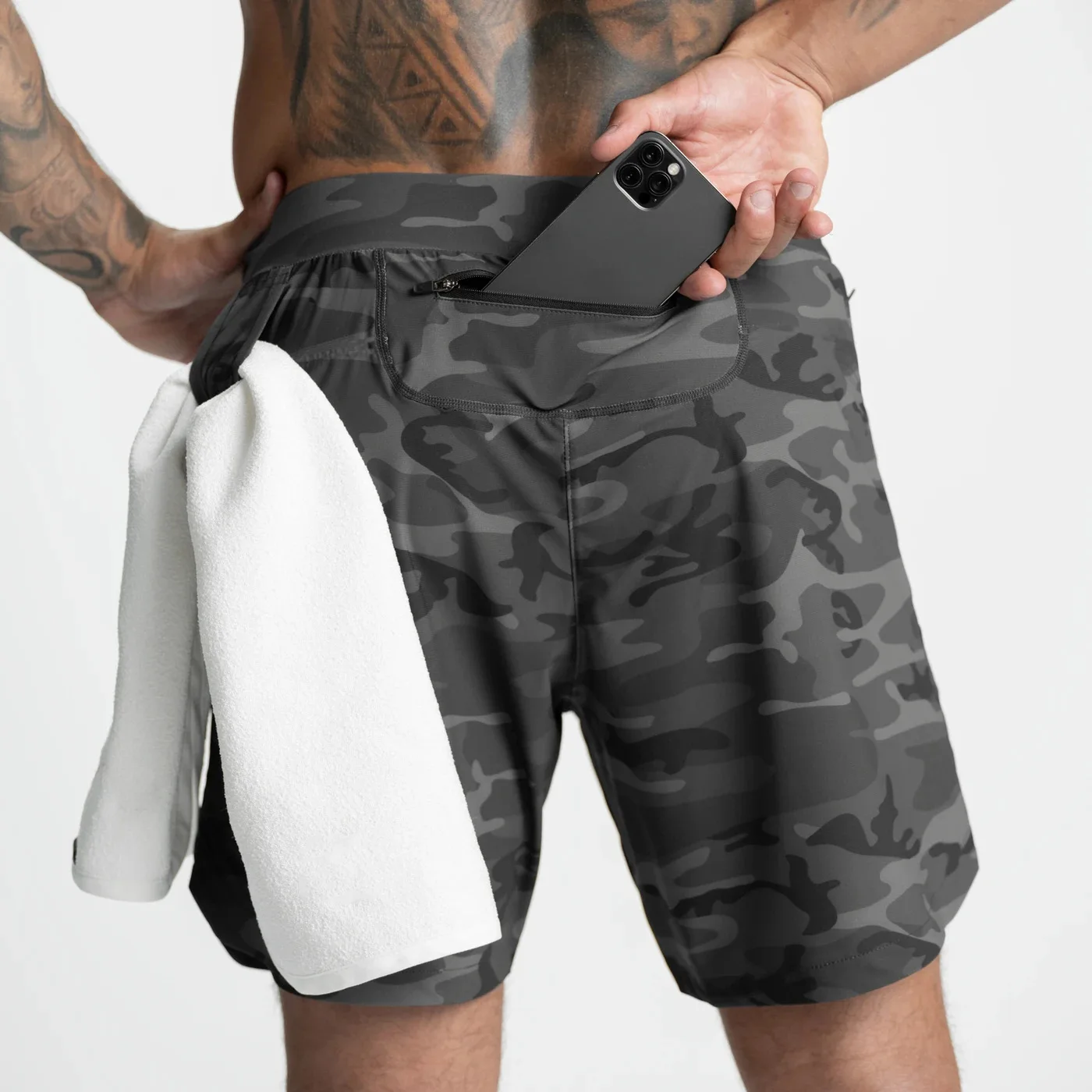 

Wholesale Supplier Sport Shorts With Back Side Zipper Pocket Man Single Layer 100% Polyester Bodybuilding Gym Shorts