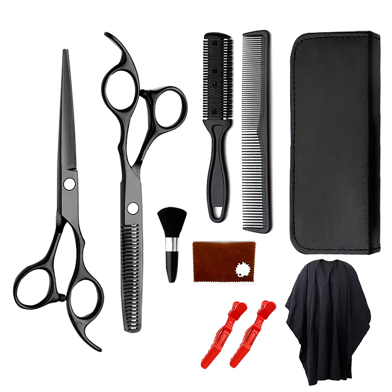 

Salon Thinning Shear Barber 11-piece Electroplated Black Beauty Scissors Sets