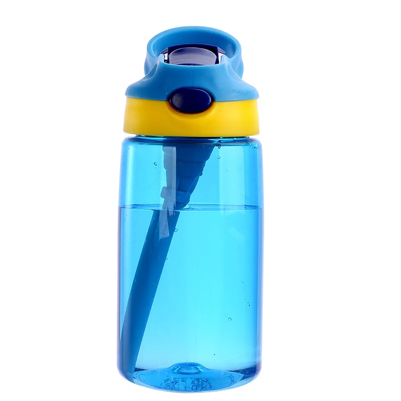 Bulk Bpa Free Plastic Kids Drink Cup 450ml Water Bottle With Straw