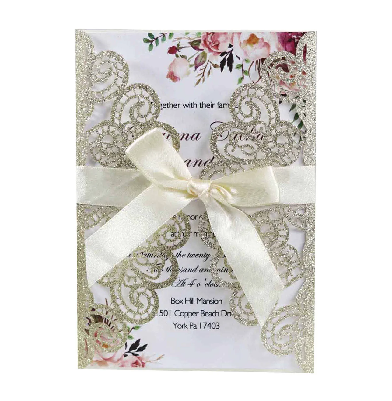 

Classical earth tone laser cut wedding invitation card luxury laser cut wedding invitations cards thank you card