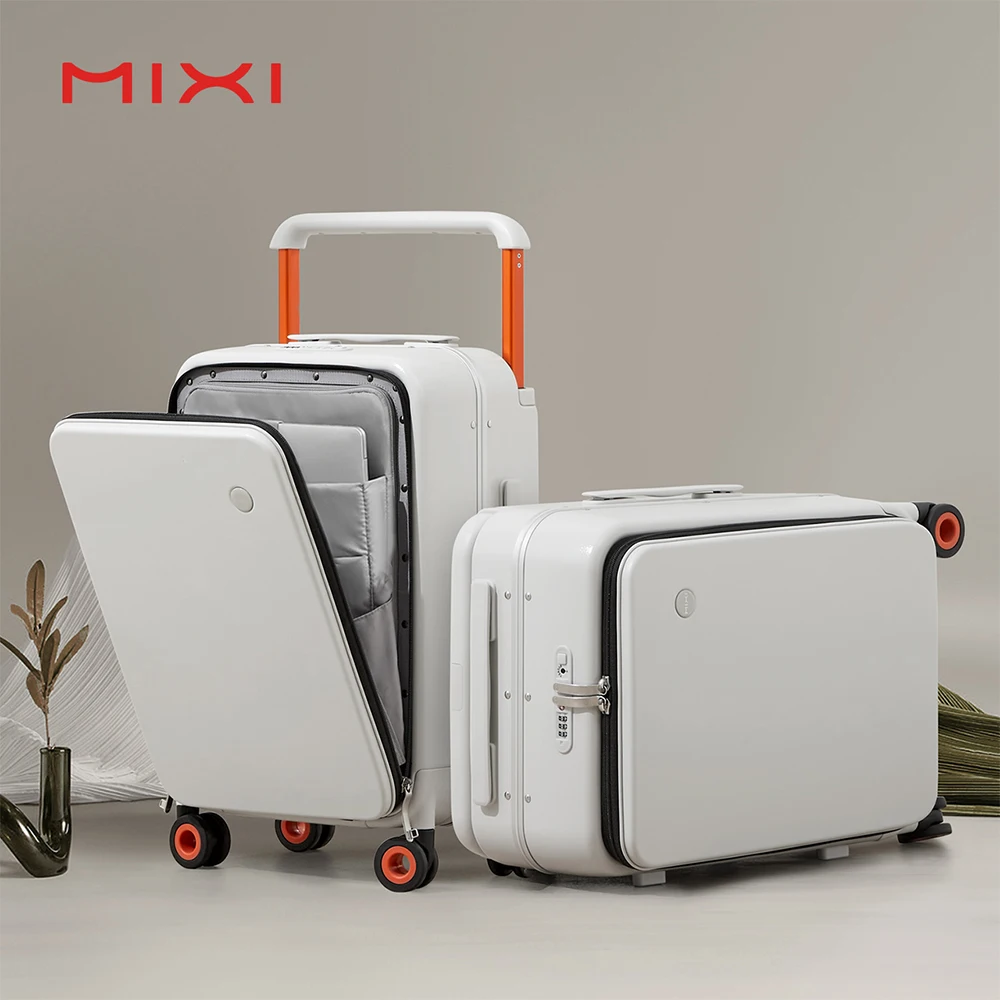 

Mixi luxury latest designed aluminum silent wheel trolley suitcase business travel luggage set multi-functional suitcase, Customized