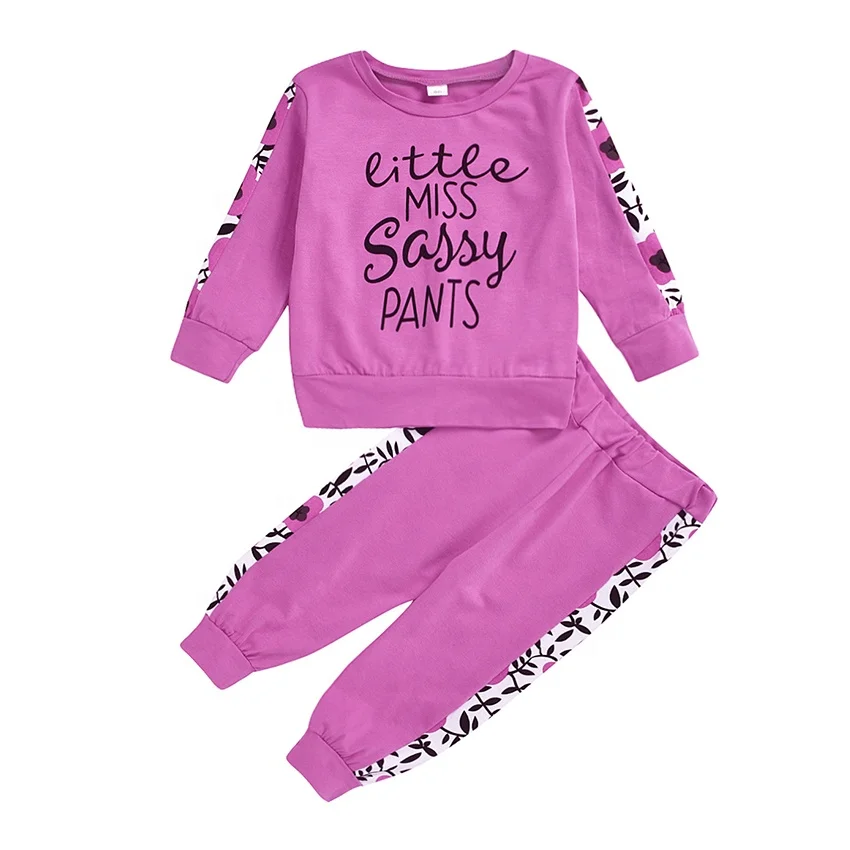 

2021 New Arrivals Spring Baby Girls Clothes Long Sleeve Top and Long Pants Floral Print Style Clothing 2Pcs Set Autumn Outfit