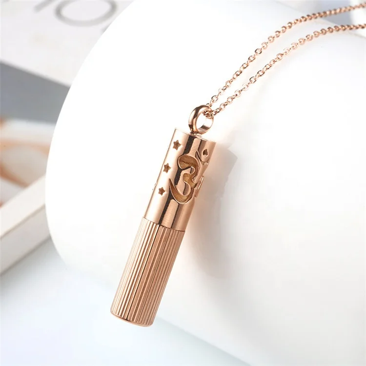 

2019 latest design stainless steel essential oil diffuser necklace wholesale perfume oil bottles