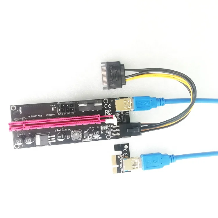 

2021 newest version VER 009s pci-e risers 6 pin with three LED pcie riser