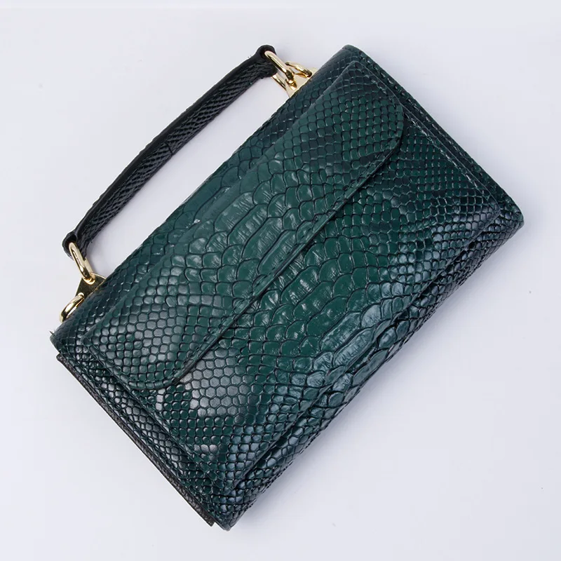 

Snake Leather Clutch Bag Women Chain Purse Green Shoulder Bag Crossbody Bag Ladies GENUINE Leather Long Fashion Waterproof Hasp, Yellow,purple,orange,black,rose red,white,pink,brown,red,gray,apricot