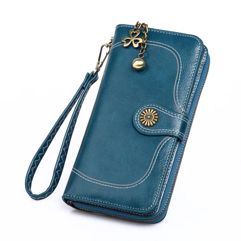 

Wallets for Women PU Leather Credit Card Holder with RFID Blocking Large Capacity Long Wristlet Wallet