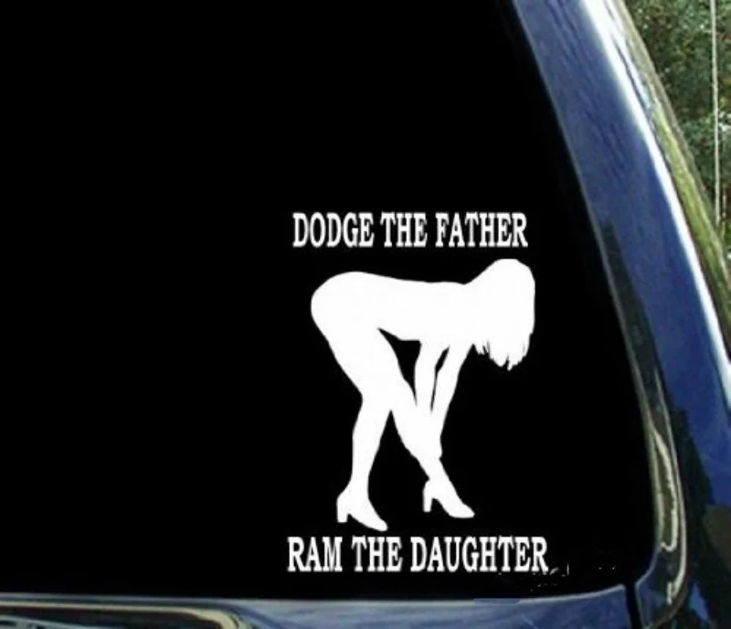 

Dodge the Father RAM the Daughter Funny car Window Decal For Laptop Motorcycle Skateboard Luggage Decal Toy Sticker, 12 colors