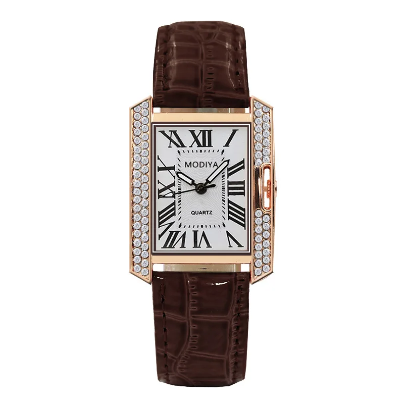 

Hot trend set diamond personality women's watch rectangular diamond watch women