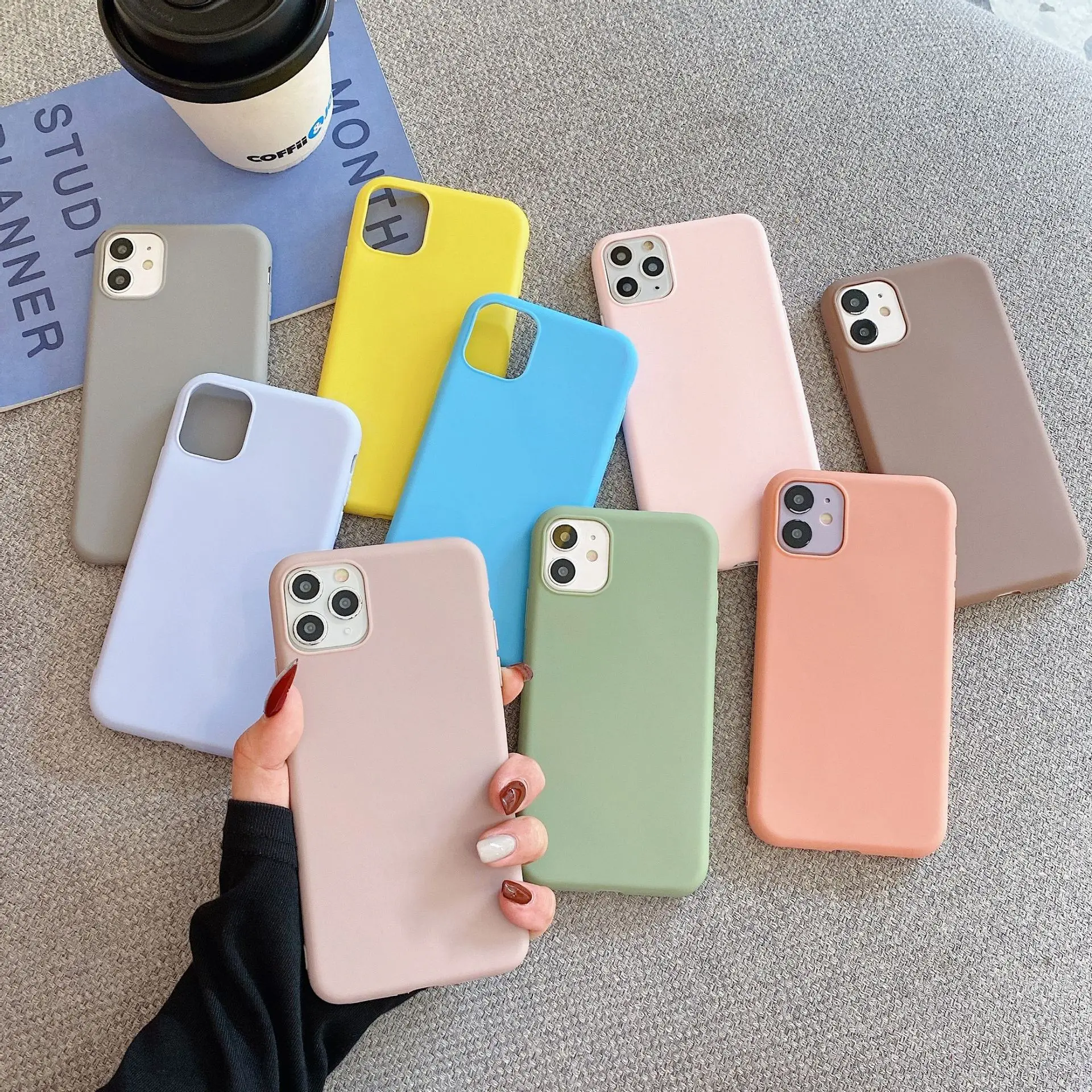 

New Matte Ultra Thin Soft Silicone TPU Mobile Phone Back Cover Protective Coque Case For iphone 11 12