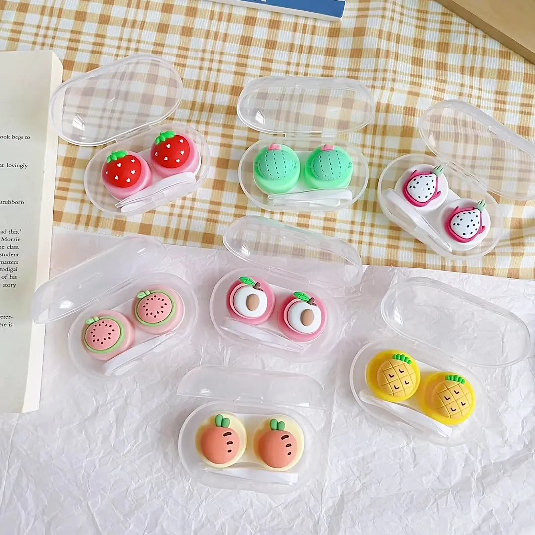 

Factory retail wholesale cartoon cute plastic contact lens case, Picture