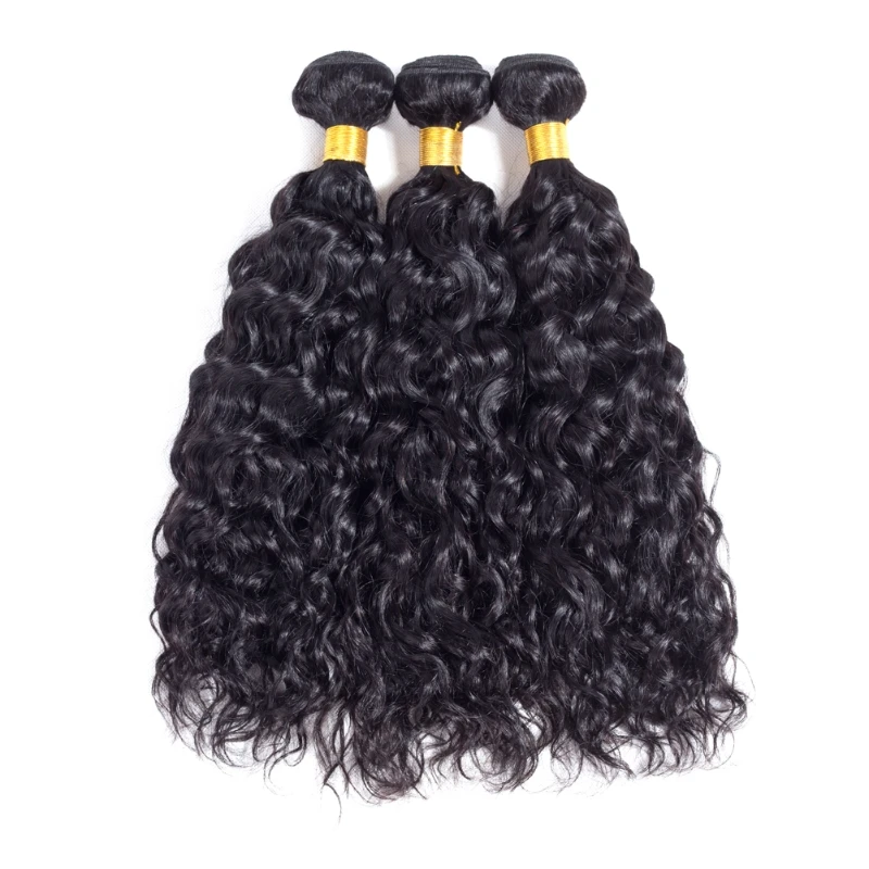 

Dropshipping Wholesale Natural Wave Brazilian 100 Human Hair Weave Bundles Water Wave Raw Virgin Brazilian Cuticle Aligned Hair, Natural black/ #1b color