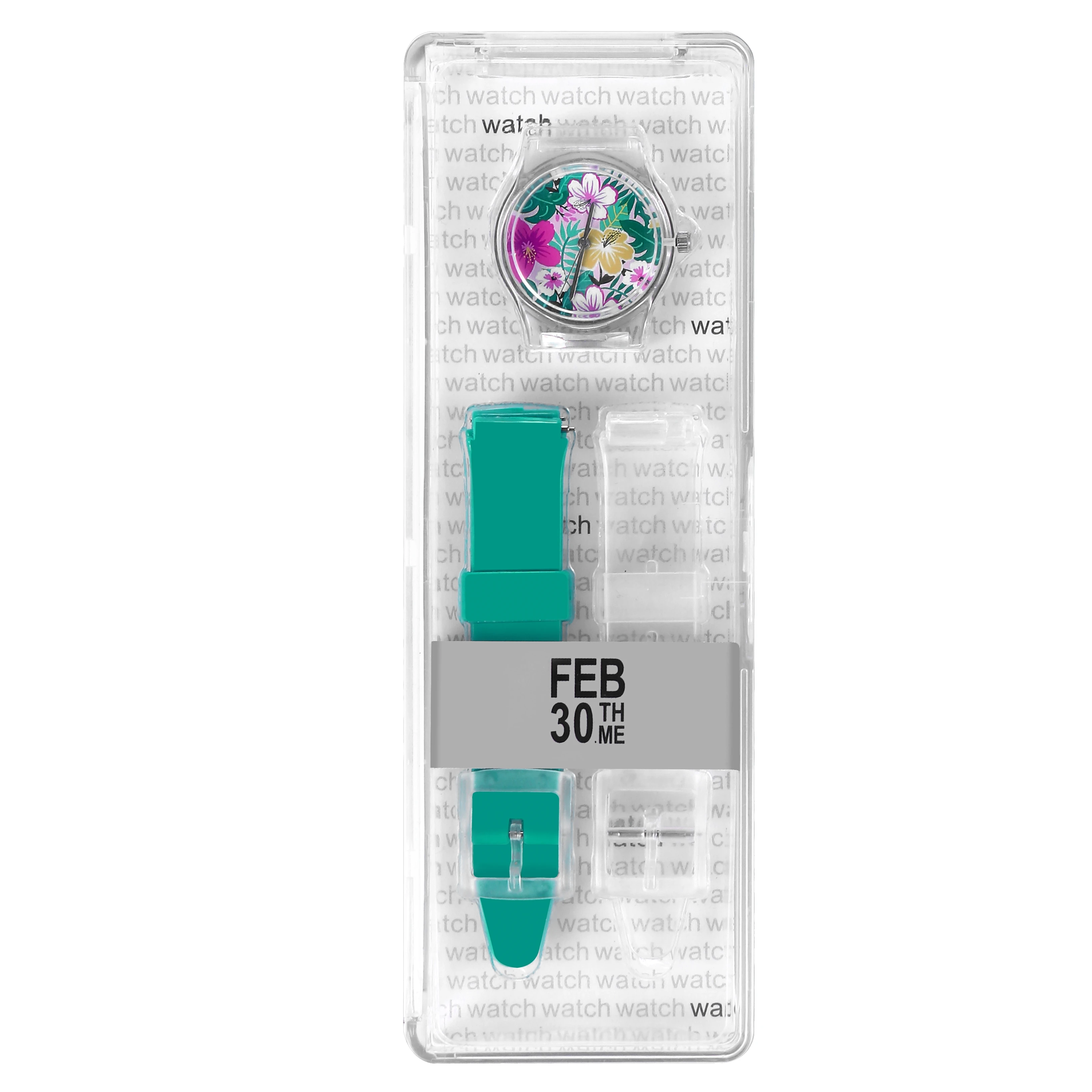 

Clear Plastic Watch Transparent Hot Promotional Silicone Watch Custom Logo Design Watch 1 Set Interchangeable Strap