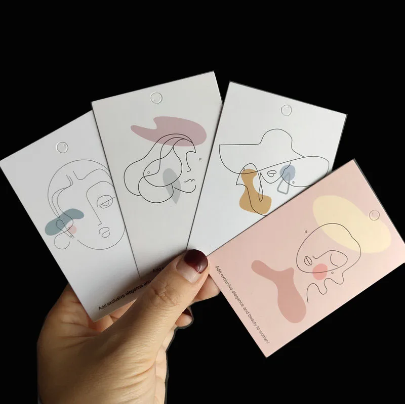 

Custom fashion logo printing necklace earring lady packaging cards display, Pantone color