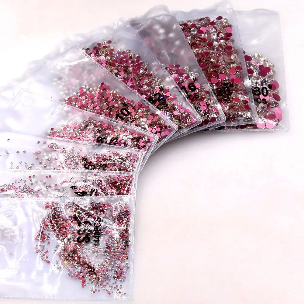 

Non Hotfix Flatback Crystal Rhinestones Rose Golden Base Used For Nail Art Decoration