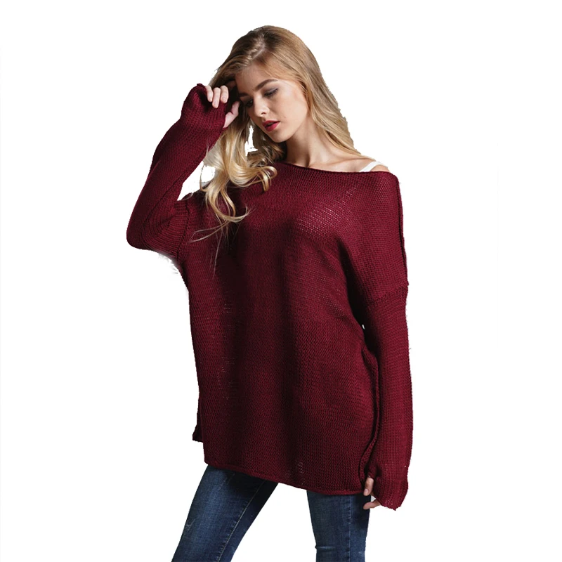 

Latest korean fashion clothing women casual blouse plain ugly oversize lady cotton knit pullover sweater female