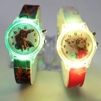 

Spiderman Children Watches Colorful Light Rubber Belt Quartz Boys Watch Kids Party Gift Cartoon Casual Clock Wrist