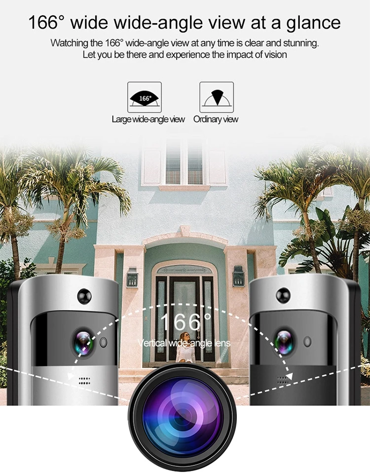 Hd Campainha Sem Fio 720p Wireless Wifi Ring Doorbell Camera Battery