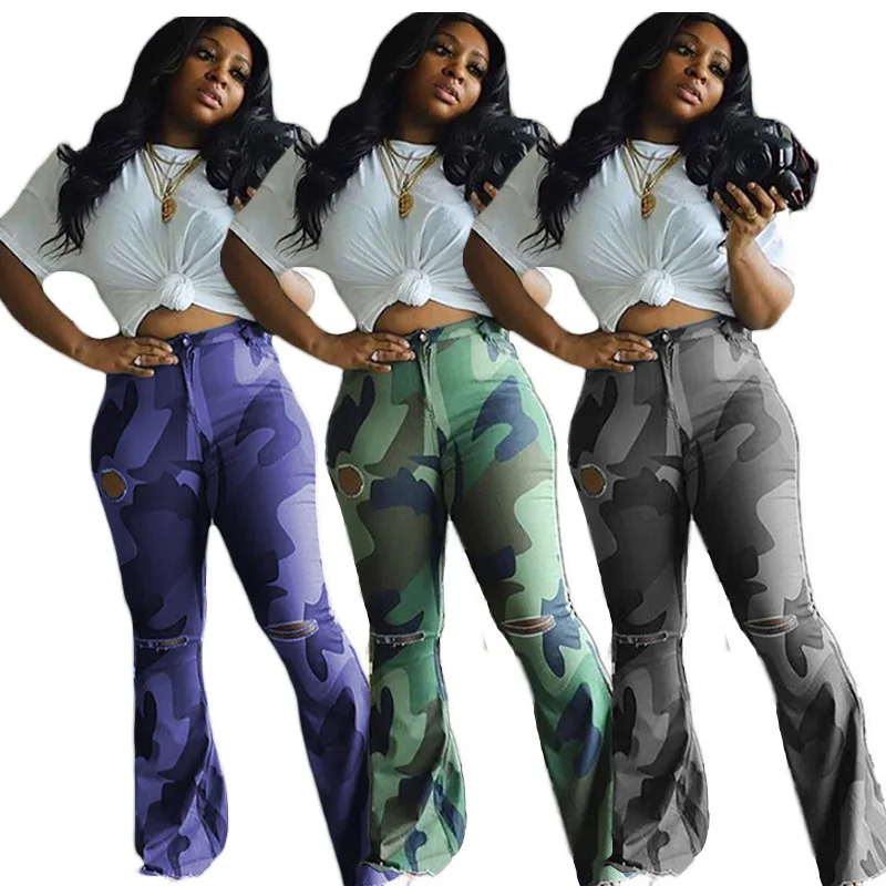 

S-5XL Hollow Out Women's Pants Hot Sale Trousers Camouflage Pants For Women