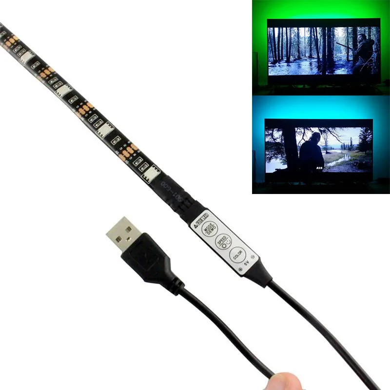 Color Changing Sync Music LED Rope Light USB Connect Flex Strip TV Backlight