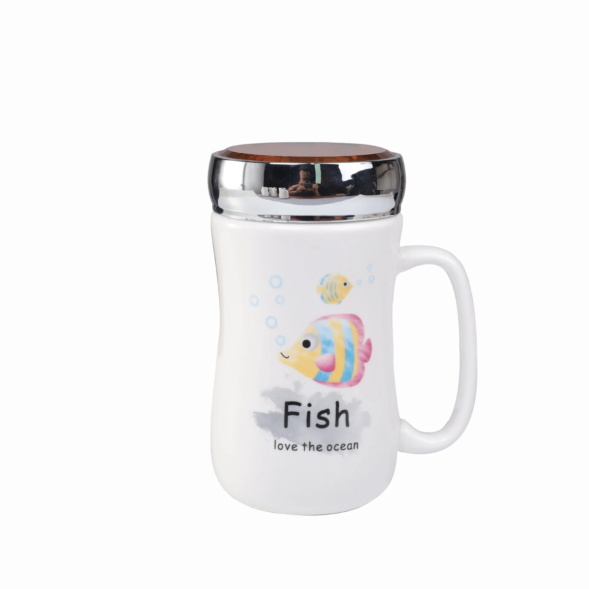 

Creative cartoon mirror ceramic cup, Like pictures
