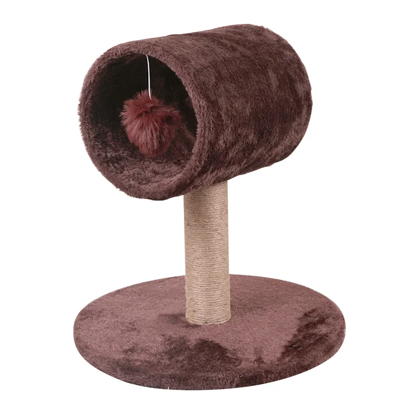 

Wholesale Sisal Plush Pet Toys Comfortable Wooden Stable Durable Climbing With Teaser Ball Cat Tree Tower, Gray,brown,creamy-white