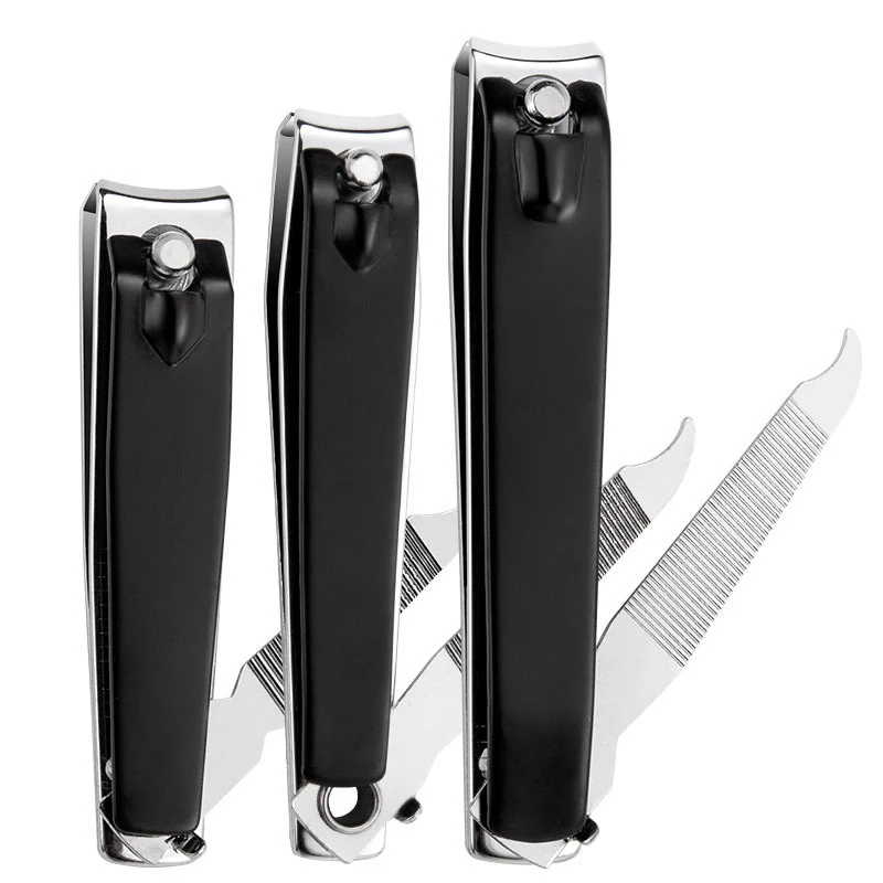 

Nail Cutter Carbon Steel Black Small Portable Finger Nail Clipper With File