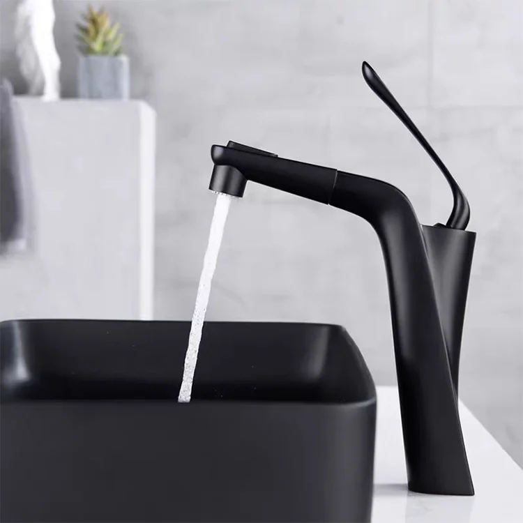 2018 New Design Modern Style Tall And Short Body Single Lever Gold And Black Bathroom Faucet Basin Mixer Tap