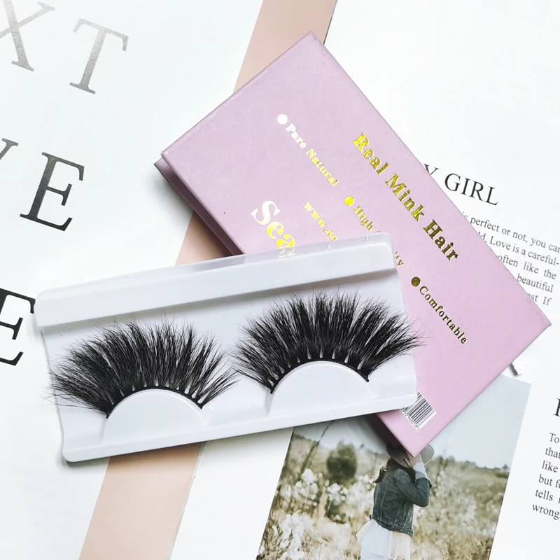 

100% 3D Mink Eyelashes Vendor 25mm Handmade 3D 5D Fluffy Mink Strip Eyelashes