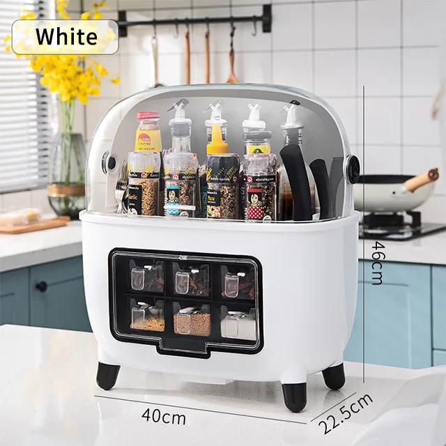 

Multi Function Large Kitchen Spice Rack Organizer 8 Drawers Spice Storage with Cover