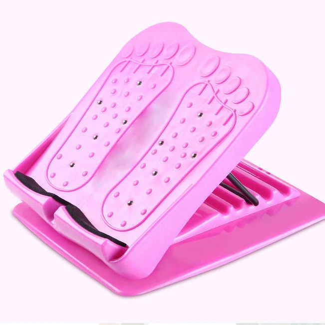 

Portable foot stretch board massager Four positions adjustable anti-slip ankle calf slant board for yoga stretch, Pink/blue