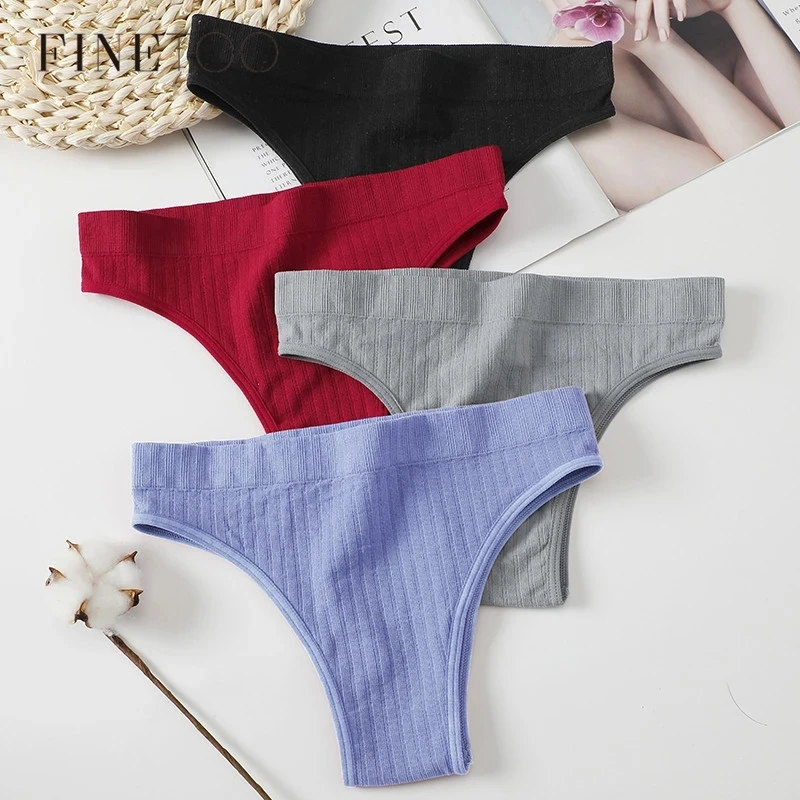 

FINETOO Seamless Brazilian Panties Women 2Pcs/set T-back Underwear M-XL Panty Ladies Thongs Underpants Female Lingerie 9 Colors