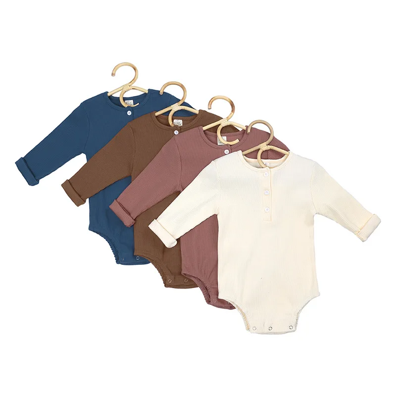 

RTS Spring summer infants young children clothes solid color long-sleeved romper baby toddlers jumpsuit, As pic