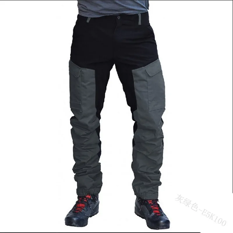 

Fashion Color Block Multi Pockets Sports Long Cargo Work Trousers casual cargo men's trousers & pants