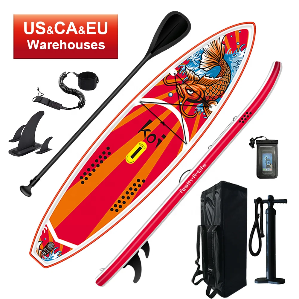 

FUNWATER Drop Shipping sup inflatable stand up paddle board soft boards surf board surfboards wakeboard, Red